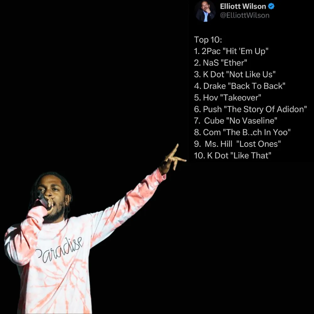 Kendrick Lamar Dominates Elliot Wilson S Top 10 Diss Tracks