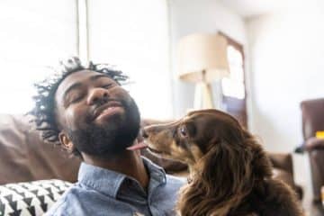 black man playing with two long-haired