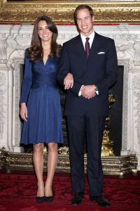 Kate wore a dark blue Issa wrap dress