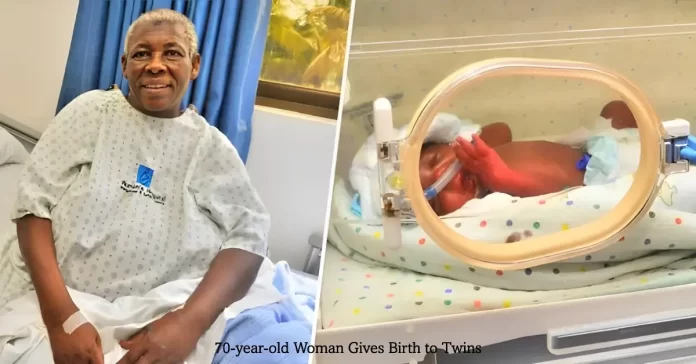 Elderly woman gives birth to twins