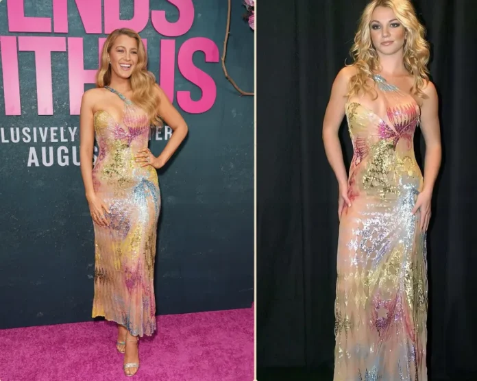 Blake Lively wears Britney Spears Versace dress