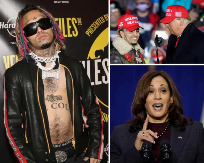 Lil Pump reacts strongly to Trump and Harris