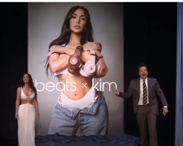 Kim working with Beats by Dre