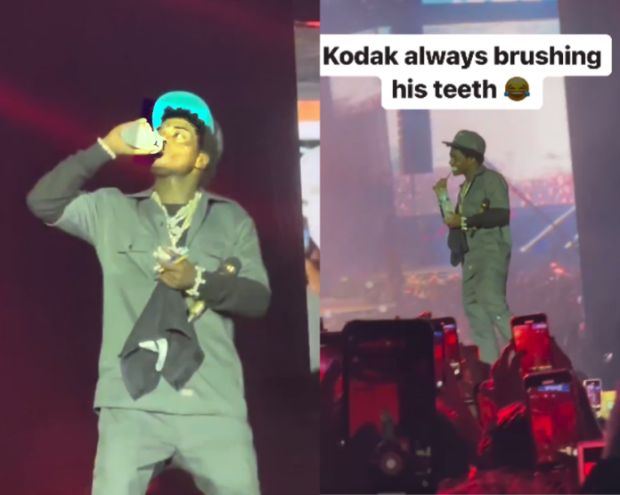 Kodak Black brushing teeth performing