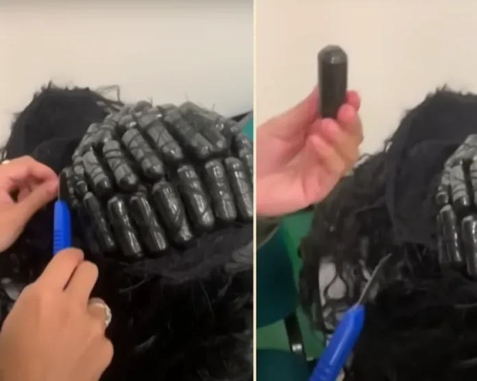 woman caught smuggling drugs in hair extensions