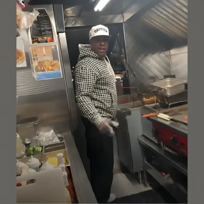 Jadakiss cooking on food truck with Beanie Sigel