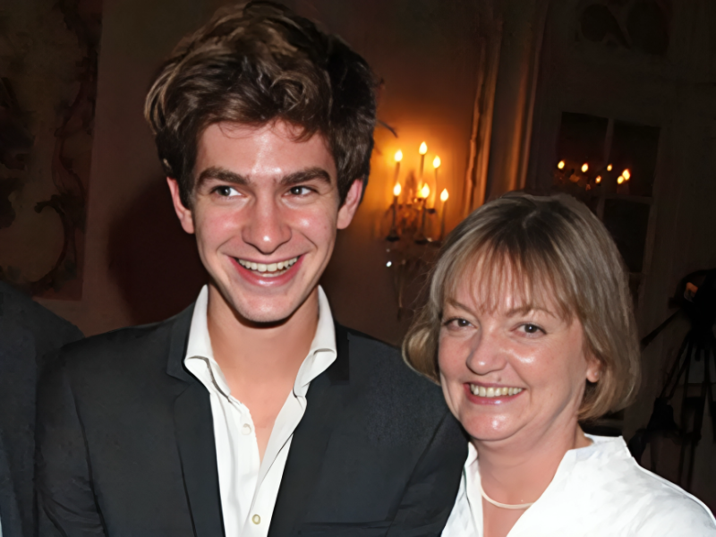 Andrew Garfield with his mother