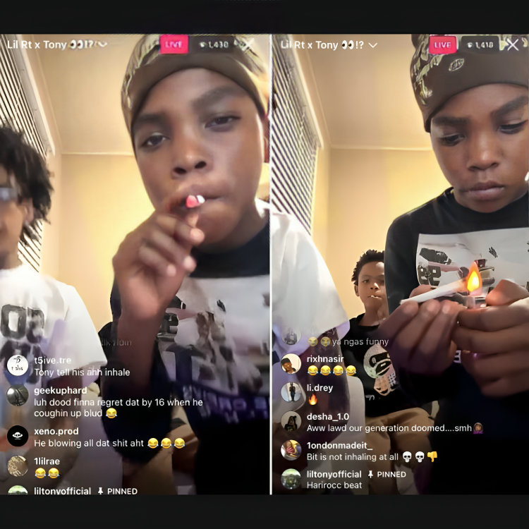 Lil Rt and and lil Tony smocking weed