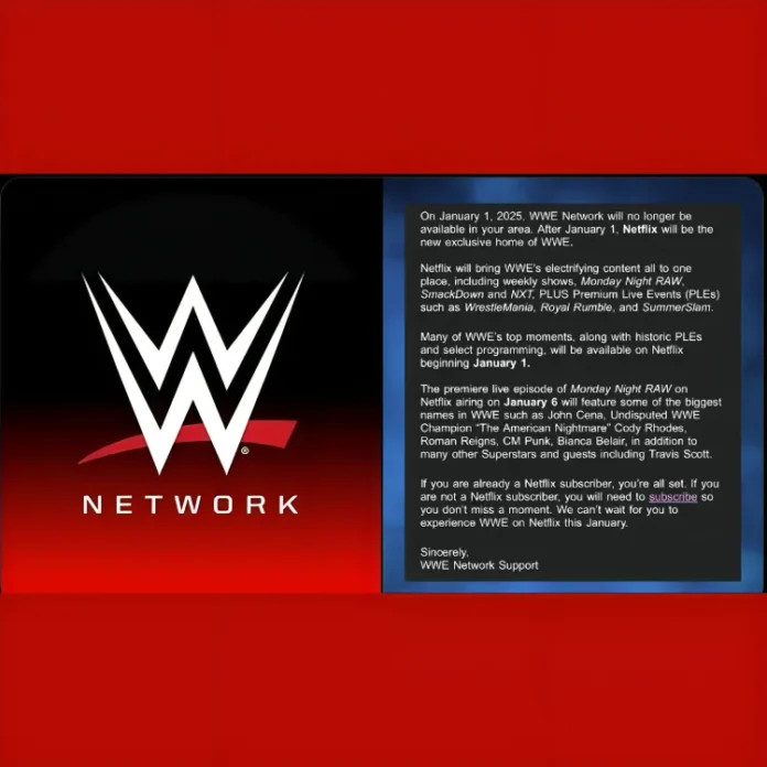 WWE Network shutdown January 2025