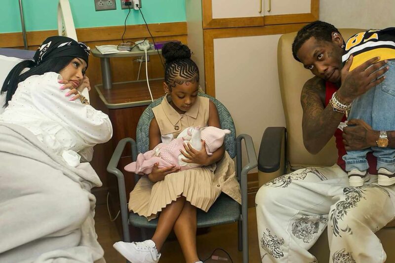 Cardi B with her newborn baby