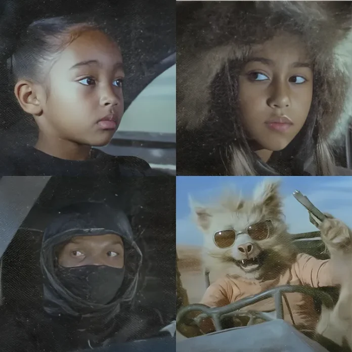 Kanye West AI music video with daughters