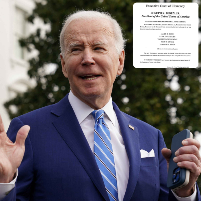 joe biden pardons family end of presidency