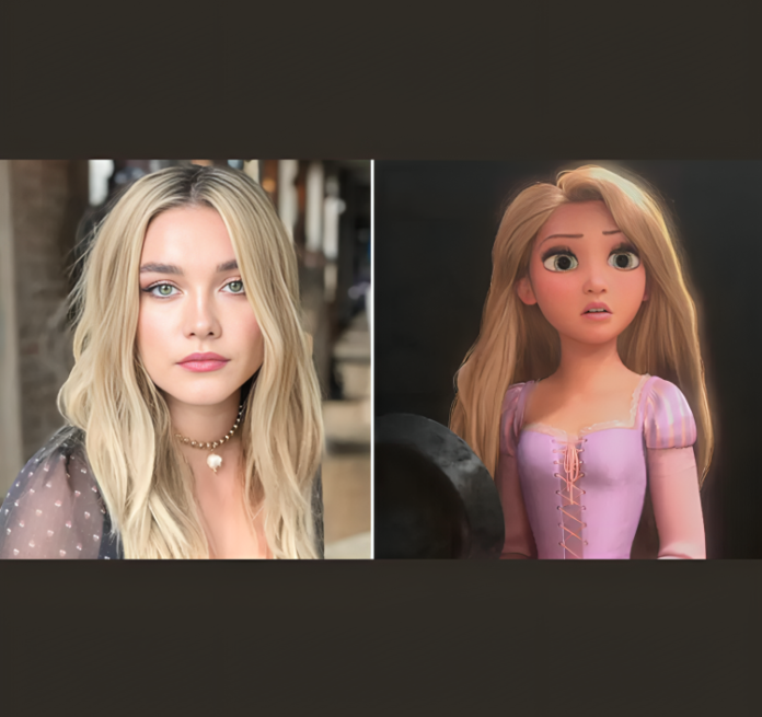 Florence Pugh Rapunzel role Disney live-action Tangled